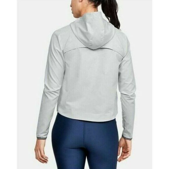 Under Armour 1326981 014 Women Sz Large Gray Shake it Off 2.0 Running Jacket $90 - Picture 3 of 3